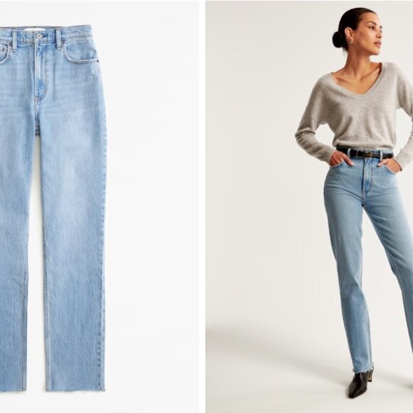Abercrombie Ultra High Rise 90s Straight Jean Size 33 - Picture 10 of 10